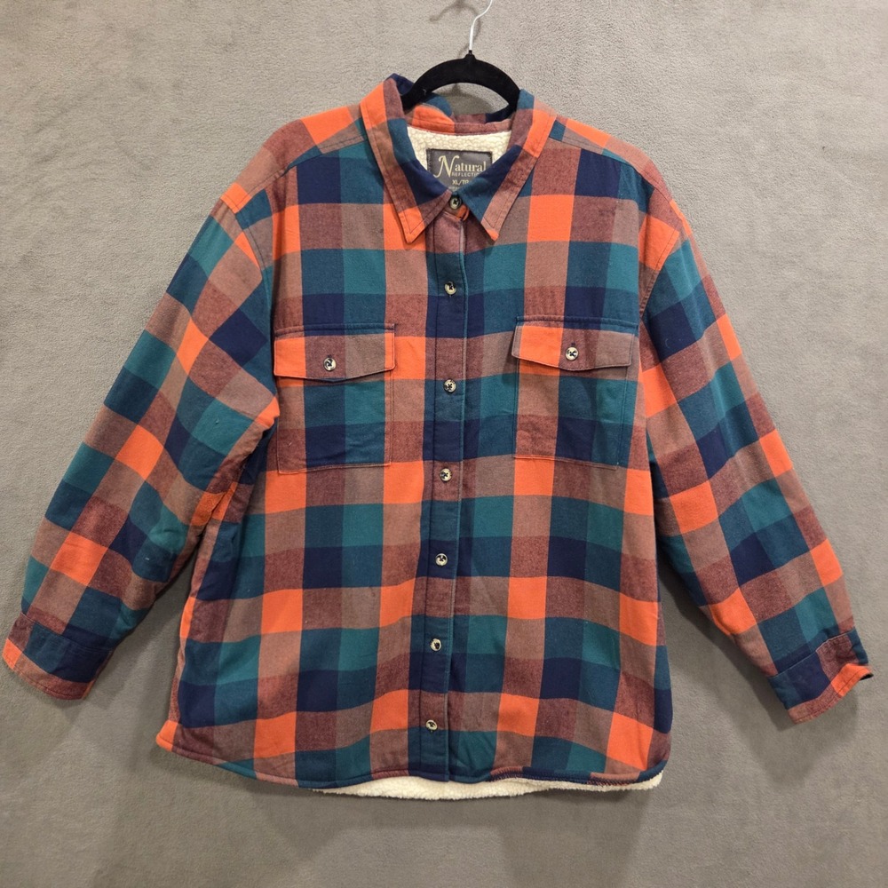 Natural Reflections Sherpa Lined Flannel Shirt Jacket Men's Size XL‎ Workwear